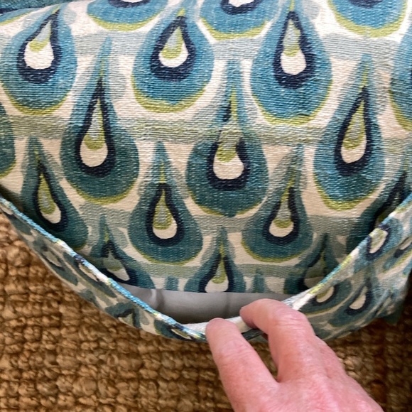 Pacific Coast Duck Feather & Down Filled Throw Pillow Set 17x17 Blue Green White - Picture 3 of 11